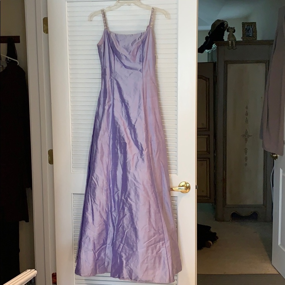 Preteen purple floor length dress